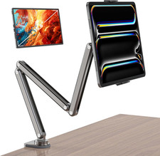 Tablet Stand for Desk, Aluminum Alloy Foldable Tablet Arm Mount Holder Compatibl