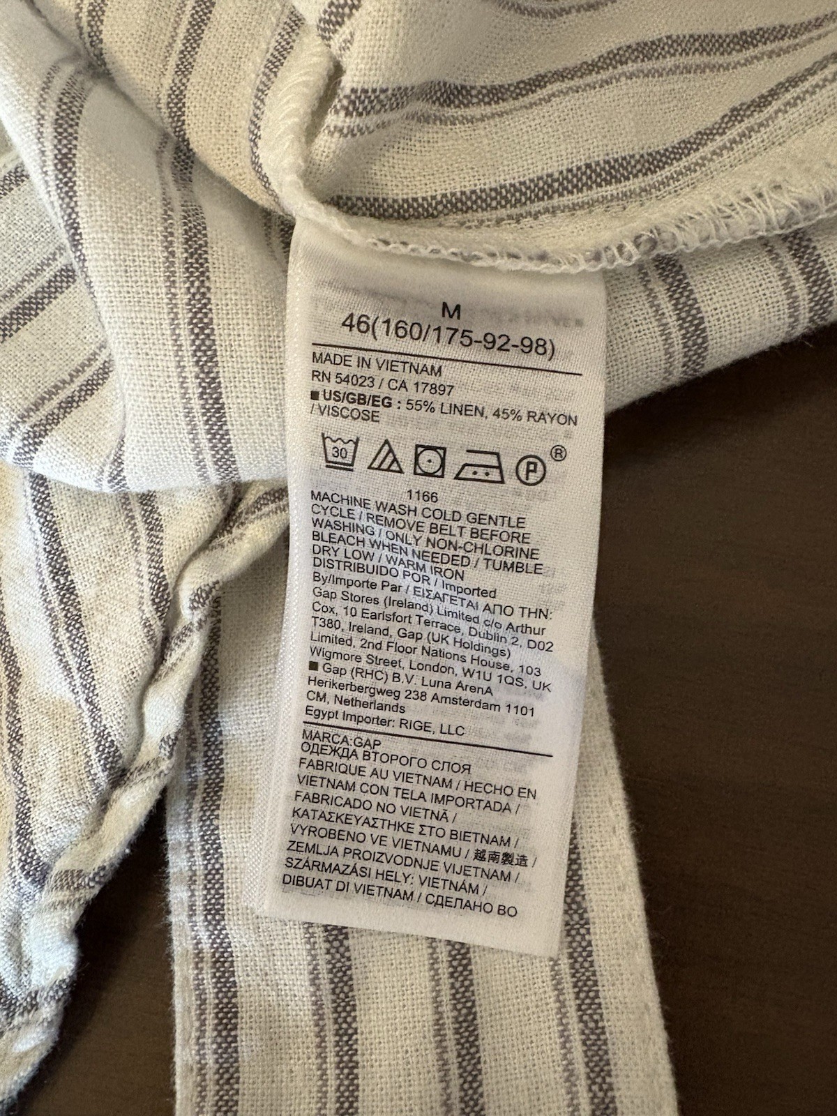 GAP Linen Blend Full Button Front Shirtdress Slee… - image 8