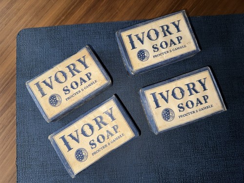 Vintage 1940 Proctor & Gamble Ivory Soap Bar Lot x4 Large Size NOS - Picture 1 of 4