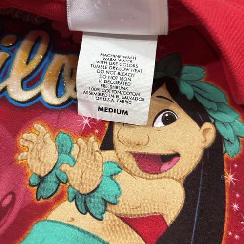 Vintage Y2K Lilo & Stitch Island Girl Glitter T Shirt Girls Medium Movie Disney - Picture 15 of 15