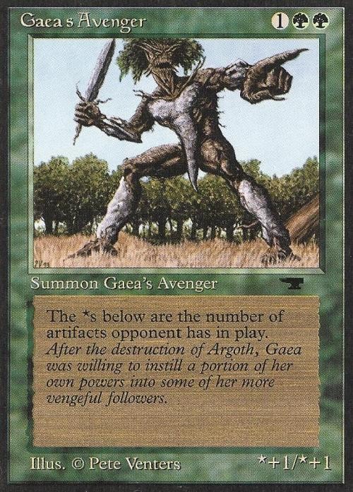 MTG English Gaea's Avenger Light Play Normal Antiquities