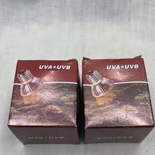 2 Pack 50W UVA UVB Reptile Heat Halogen Bulb Basking Light Turtle Lizard