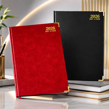 2026 Large A4 Diary Day to Page Daily Planner Hardback Page Sat & Sun Organiser