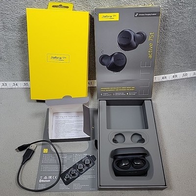 Jabra Elite Active 75t - Left Bud Powers On - Right No Power - Case Box Read