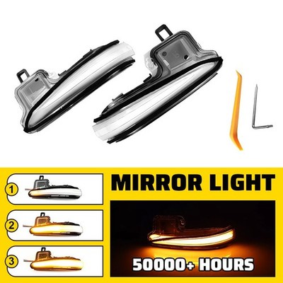 Clear Dynamic Turn Signal Side Mirror Sequential Light Fit Toyota Alphard Tacoma