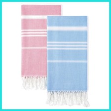 2 Packs Cotton Turkish Beach Towels Quick Dry Sand Free Soft Absorbent Extra ...