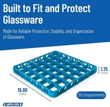 Carlisle FoodService Products RE3614 OptiClean 36 Compartment Divided Glass Rack