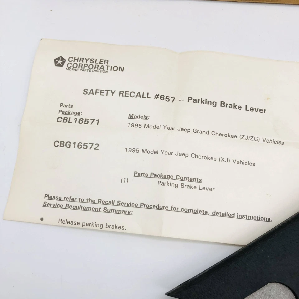 Mopar 52078732 Parking Brake Lever OEM NOS 95-96 Jeep Grand Cherokee ZJ Open Foto 4 de 4