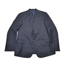 Armani Collezioni Blazer Mens 40R Navy Blue Two Button Suit Jacket Made Italy