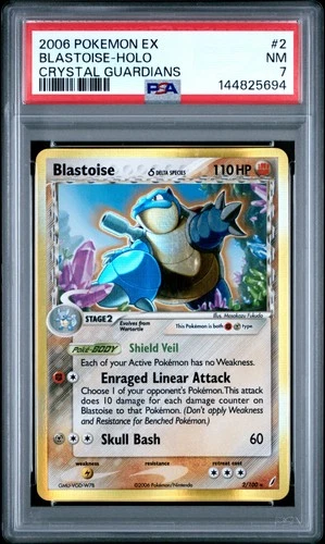2006 POKEMON EX CRYSTAL GUARDIANS #2 BLASTOISE-HOLO PSA 7