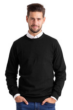 Men's Round Neck Slim Fit Sweater Pullover Crew Long Sleeve Cotton Jumper Small