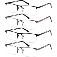 blue light blocking mens readers glasses metal spring hinges eye strain prote...