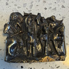 Bergamot Brass Works Western Americana Belt Buckle Native American Motif USA