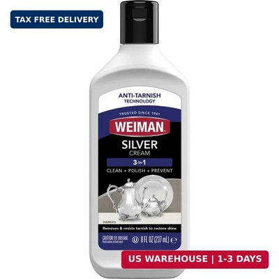 Weiman Silver Cream Cleaner 3-in-1, Anti-Tarnish - Silverware Polish & Cleaner