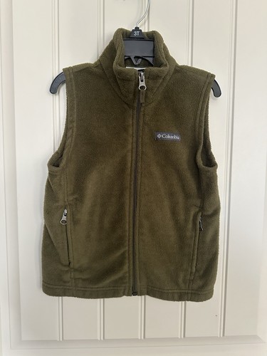 Columbia Kids Fleece Vest Size XXS (4/5) Full Zip Forest Green - Picture 2 of 11