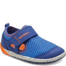 Merrell Girls' BARE STEPS Sandal Blue/Orange 7.5 Little Kid