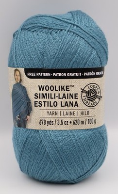 LOOPS & THREADS Woolike Simili-Laine TEAL LAKE #9  Super Fine YARN 678yds NEW
