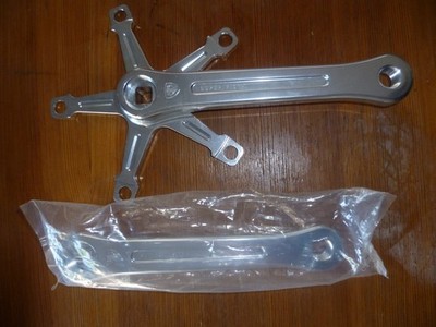 BLB Super Pista Kurbelgarnitur Track Fixie Singlespeed silber 144bcd 165mm Kurbeln