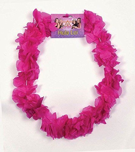 PINK HAWAIIAN LEI HULA FLOWER GARLAND NECKLACE, FANCY DRESS HEN PARTY