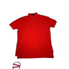 Ralph Lauren Polo Shirt Men's Red Classic Fit Short Sleeve Size L