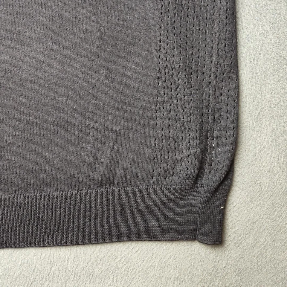 Greg Norman Suéter Chaleco Para Hombres Mediano Negro Logo de Tiburón Tejido Pullover Capa de Golf Foto 3 de 4