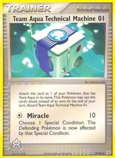 Team Aqua Technical Machine 01 (79/100) Team Magma vs Team Aqua MP REVERSE HOLO