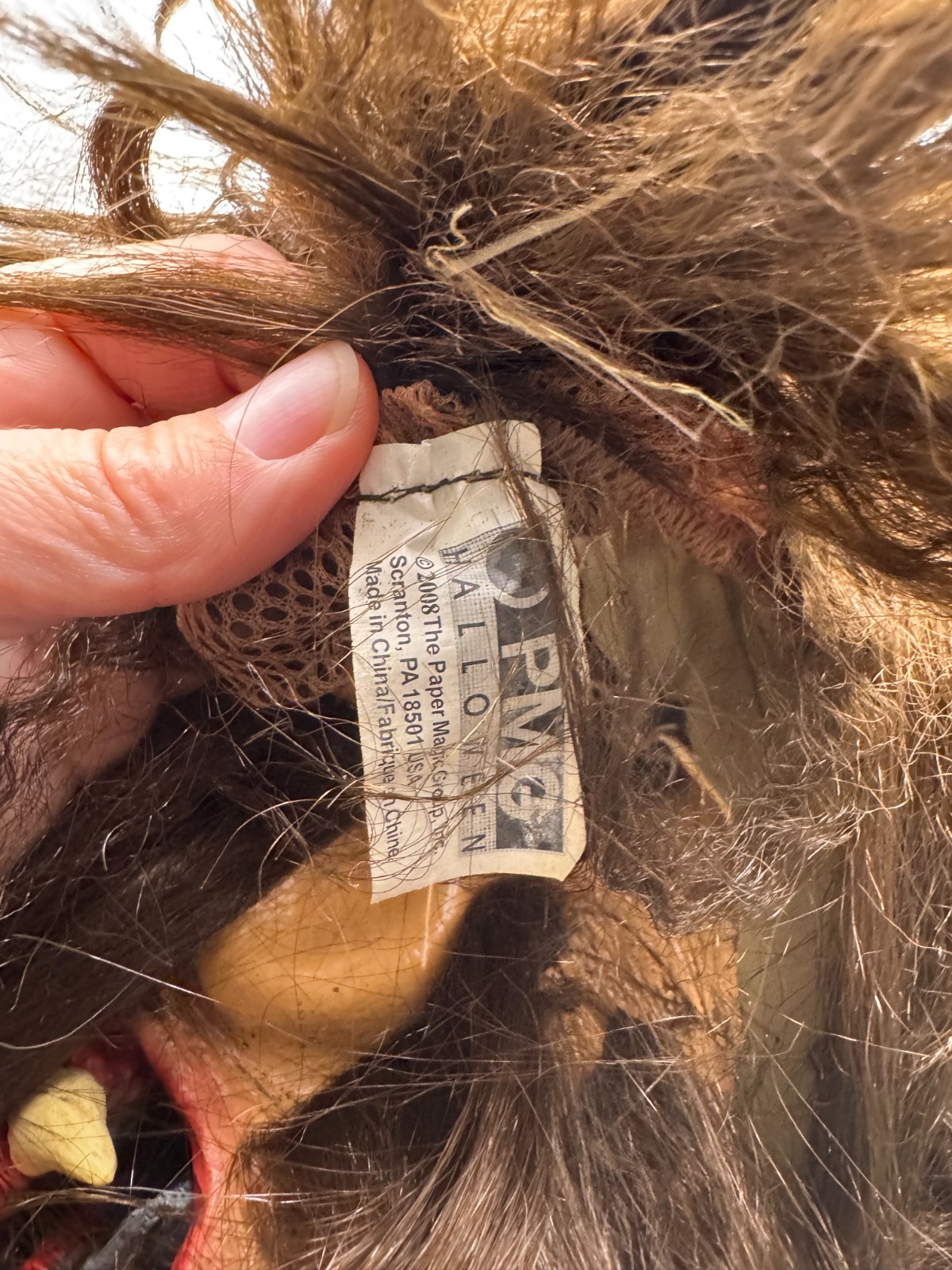 VINTAGE 2008 TMG THE PAPER MAGIC GROUP HALLOWEEN MASK & GLOVES WAREWOLF ANIMAL