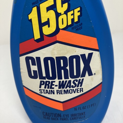 Vintage CLOROX Pre-Wash Stain Remover HTF Discontinued 1987 About 50% Full - Picture 2 of 10