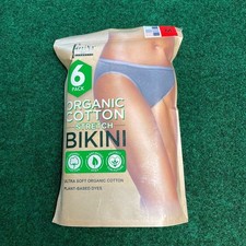Organic Cotton Bikini Panties 6 Pack Felina Womens Medium Ultra Soft Stretch NEW