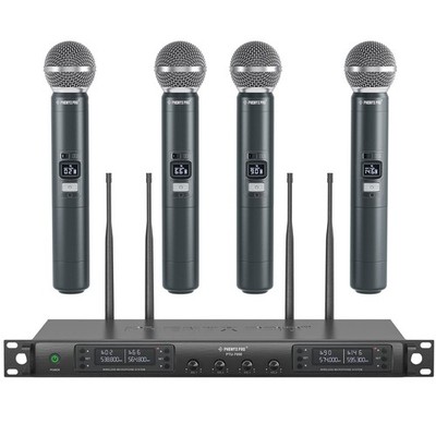 Phenyx Pro Wireless Microphone System, Quad Channel PTU-7000-4H, Black