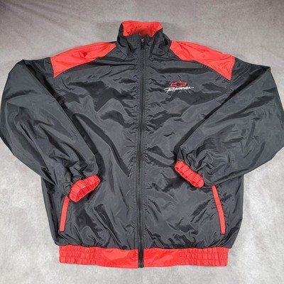 Chevrolet Racing Jacket Mens Medium Black Red NASCAR Checkered