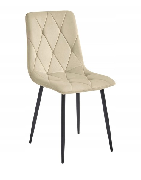 "Beiger Samt-Polsterstuhl \"Velvet\", Polsterstuhl FüR Wohnzimmer Und Esszimmer"-image