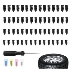4 Size 60PCS Heavy Duty Tire Plugs Kit with Screwdriver,Deep Threads Screw in...