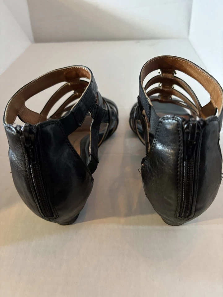 Sandalias Sofft Mujer 9 Rio Cuña Cuero Marrón Gladiador Espalda Cremallera Zapatos 052 Foto 2 de 4