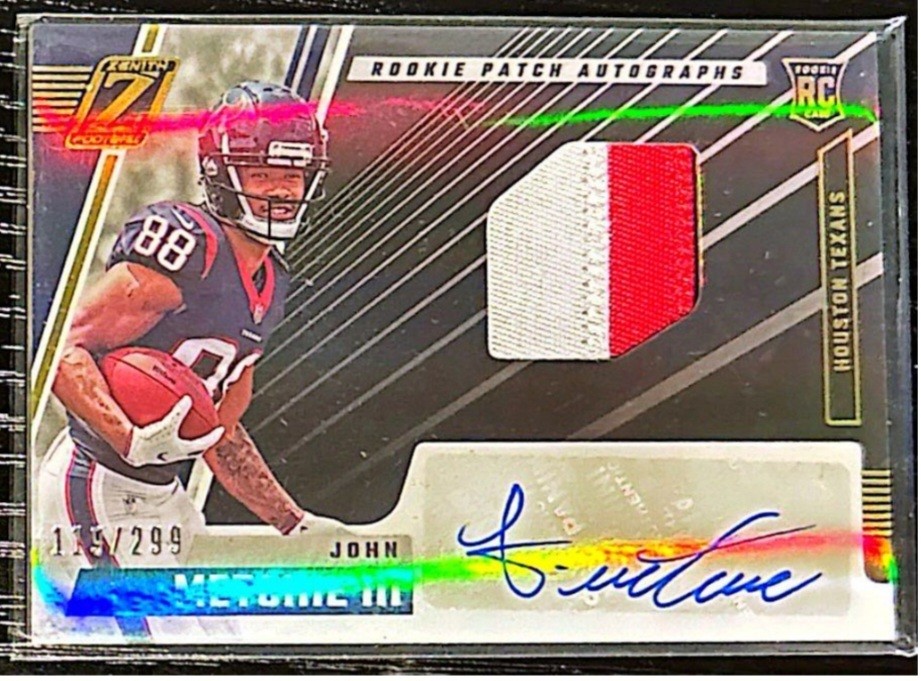 2022 Panini Zenith - Rookie Patch Autograph John Metchie III #217 /299 (AU, MEM,