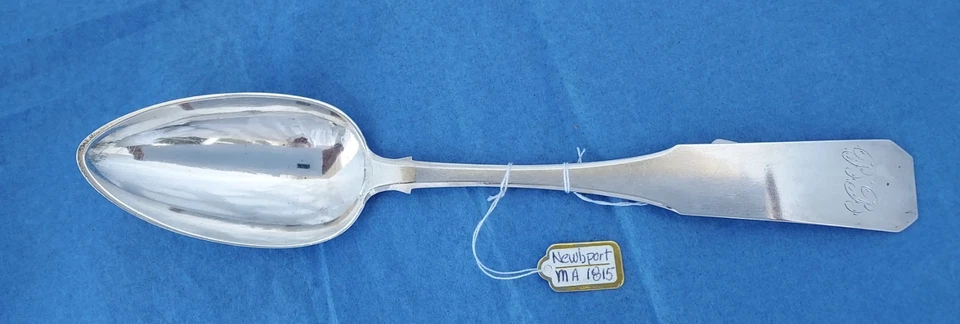 Moneda del período de la República Temprana cucharada de plata: c. 1815, Theophilus Bradbury Foto 3 de 4