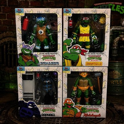 TMNT Adventures 4 Figure Set Raphael Leonardo Donatello Michelangelo Stump Arena