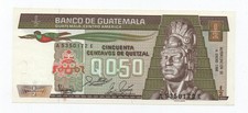 GUATEMALA 1/2 0.50 QUETZAL 1988 PICK 65 UNC