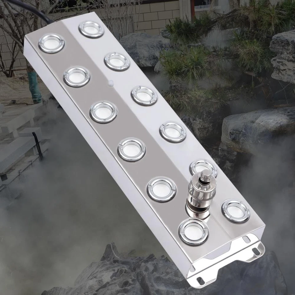 12 Head Ultrasonic Mist Maker Industry Fogger Humidifier +Power Supply 220V ⇓ - Image 4 of 4