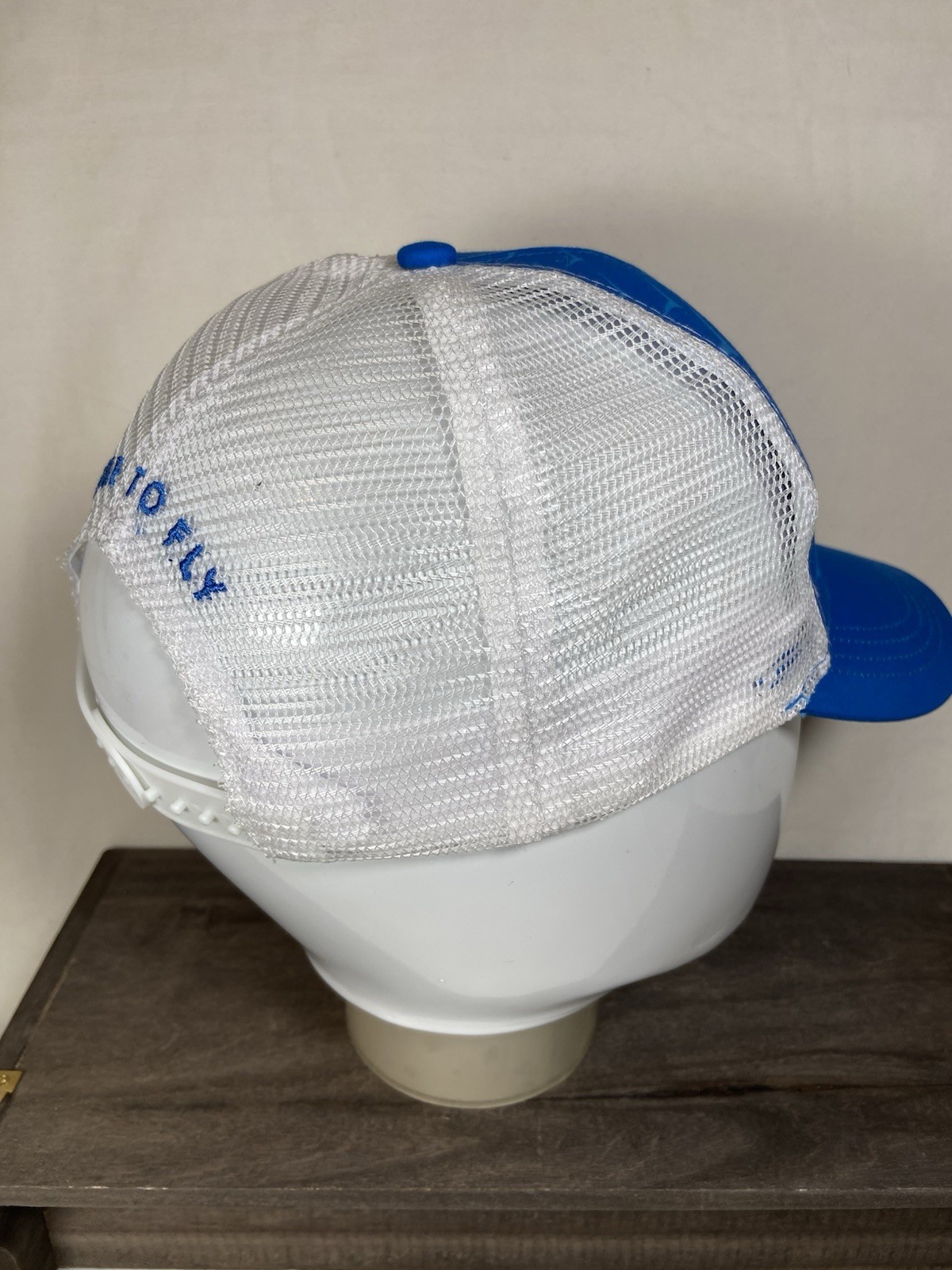 Mens Hoka One One Time To Fly Trucker Hat Cap Snapback Mesh Blue White Pre-Owned thumbnail 5