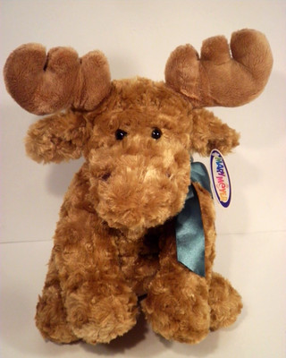 NWT Mary Meyer Plush Moose Murphy 14'' #38890 Curly Brown Green Bow Stuffie Toy