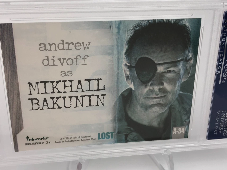 ANDREW DAVOFF AUTO Inkworks Card LOST as MIKHAIL BAKUNIN Signed PSA GEM MINT 10 - Image 4 of 4