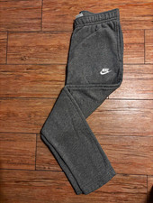 Nike Men s Gray Fleece Sweatpants Elastic Waist Pockets Size S Regular