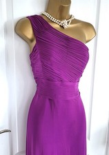 COAST Purple One Shoulder Ruched Long Maxi Evening Dress UK 16