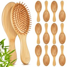 12 Pcs Bamboo Hair Brushes Bulk, Natural Wooden Paddle Detangling Brush, Scal...