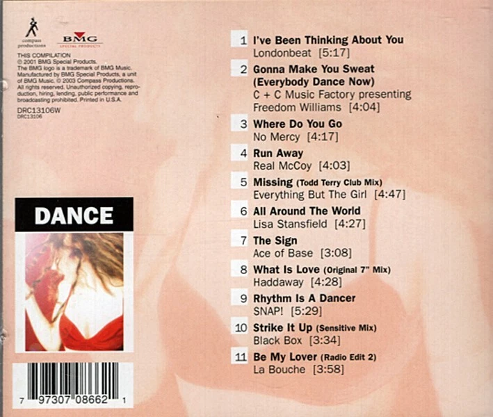 Dance (Original Masters) ~ Various Artists ~ Electronic ~ CD ~ Used VG - Image 2 of 2