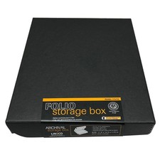 Lineco Folio Storage Box. Archival Clamshell with Metal 11 X 14 X 1.75, Black