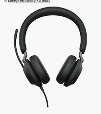 Jabra Evolve2 40 UC Stereo USB-A Noise Cancelling Headset Boom Mic Black