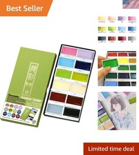 12 Color Professional Watercolor Paint Set - Vibrant Naturals Made in Japan