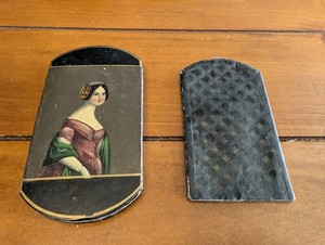 Black Laquered Leather Cigar Case With Portrait